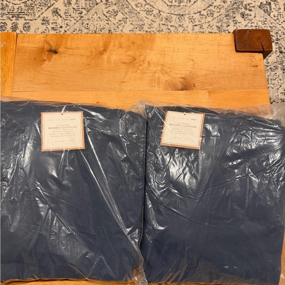 2 Pottery Barn Teen Outdoor Beanbag Slipcover in Navy